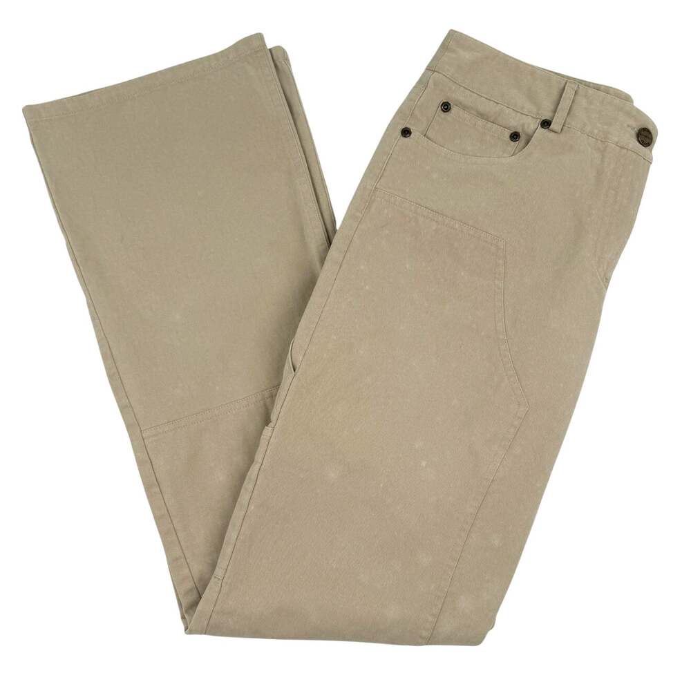 Vtg BCBG Max Azria Cotton Pants Low Rise Bootcut Tan Size 8 Y2K Utility Workwear